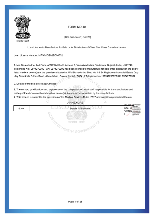 FDA Certificate